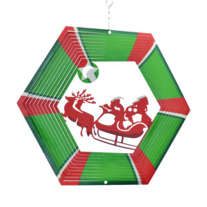 Santa Claus Sleigh Wind Spinner Multicolor